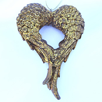 Angel Wings Ornament with Artistic Heart