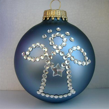 country blue christmas angel ornament zoom