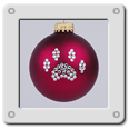 Pet Paw Print Ornament on Cranberry