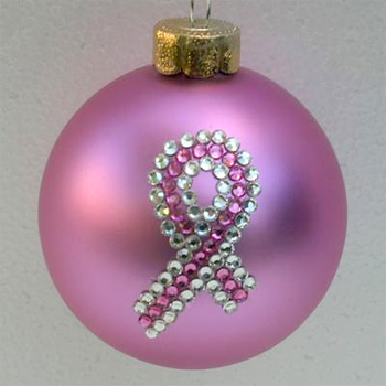 Law Enforcement Police Breast Cancer Awareness Pink Ribbon Christmas Ornament 