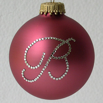 Rose Pink Fine Monogram Ornament - Christmas Tree Ornaments ...