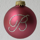 Rose Pink Fine Monogram Crystal Ornament