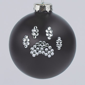 Black Paw Print Ornament