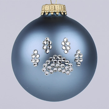 Country Blue Paw Print Ornament