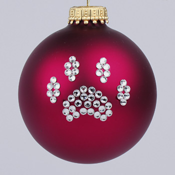 Cranberry Paw Print Ornament