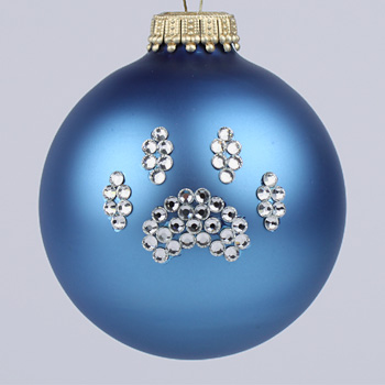 Glacier Blue Paw Print Ornament