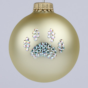 Gold Paw Print Ornament