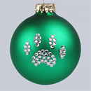 Green Paw Print Ornament