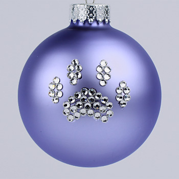 Lilac Paw Print Ornament - Dog and Cat Paw Print Christmas Tree Ornaments - Pet Ornaments