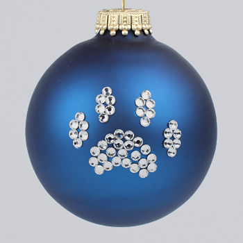 Navy Blue Paw Print Ornament