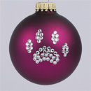 Plum Paw Print Ornament