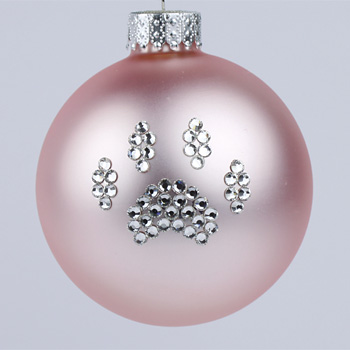 Powder Pink Paw Print Ornament