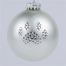 Silver Paw Print Ornament