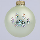 White Pearl Paw Print Ornament