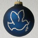 Navy Blue Dove with Olive Branch Ornament